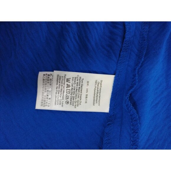 DKNY Girls Ruffled Hem Long-Sleeve Blue Dress With Back Zipper Closure Size 4. - Picture 4 of 9